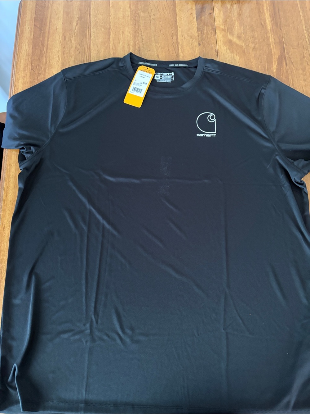 Carhartt Black Graphic Logo Short-Sleeve Tee with Orange Tag